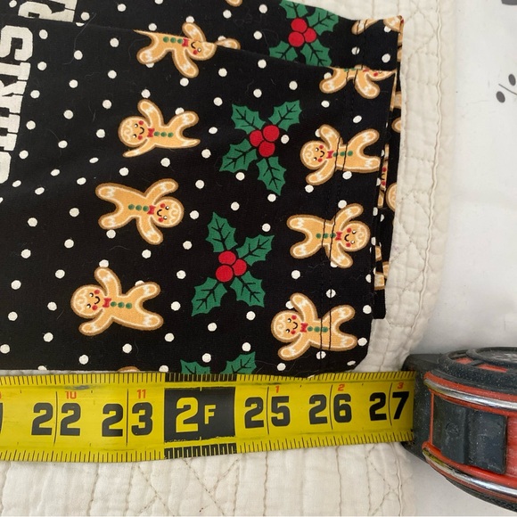 Holiday Time Girls Leggings size XXL 18 stretchy gingerbread men candy canes - Picture 6 of 8